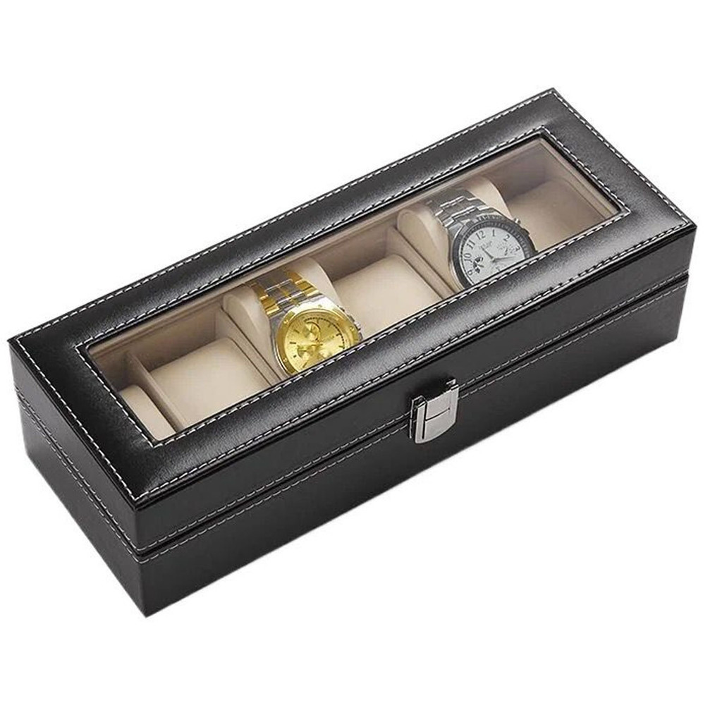 Porta Relógio Estojo Organizador Luxo Divisórias Maleta Caixa Aveludado 6/12 Divisórias