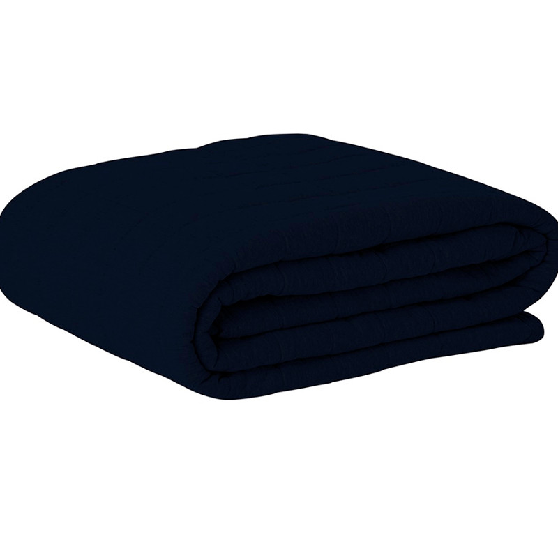 Cobre Leito Tecebem Solteiro Malha 100% Algodão Lisa em Matelasse 170 x 240cm Marinho
