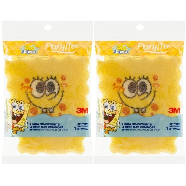 Kit com 2 Esponja de Banho BOB Esponja Ponjita