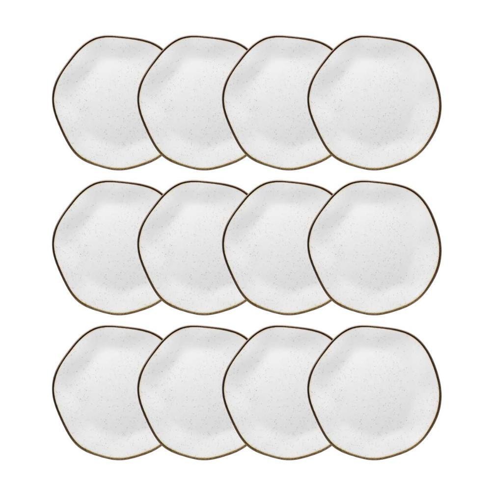 Jogo de 12 Pratos Sobremesa 21,5cm Oxford Ryo Maresia em Oferta na Shopee