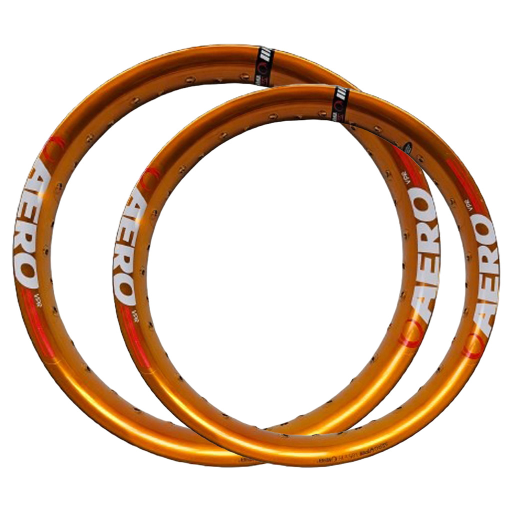 Par Aros em Alumínio Viper Aero Vpr Dianteiro e Traseiro Bros 125 150 160 Xre 190 Crosser 150 Dourado Cobre