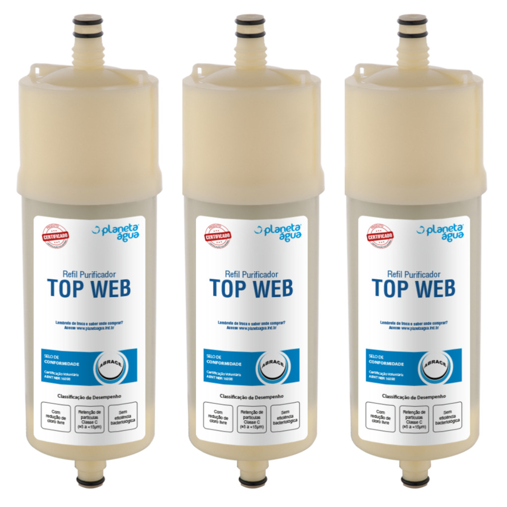 KIT 03 Un Refil Planeta Agua Top Web Código 1023A  Compatível com Aparelhos: Europa HF Hebe e Bliss