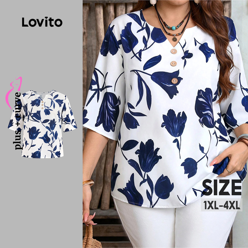 Lovito Camisa Casual de Botões para Primavera/verão  para mulheres LBL27053 - Women Clothes