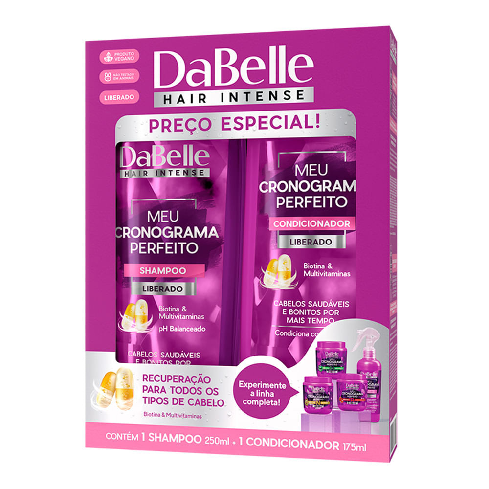Kit DaBelle Meu Cronograma Perfeito Shampoo 250ml e Condicionador 175ml - Beauty