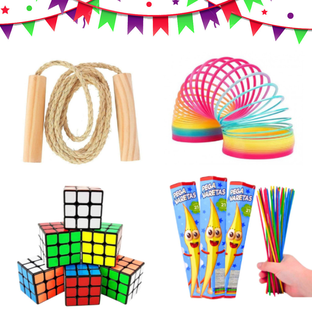 Kit 20 Brinquedos Festa Junina Lembrancinha Sacolinha Surpresa Infantil Aniversário Prenda Barato
