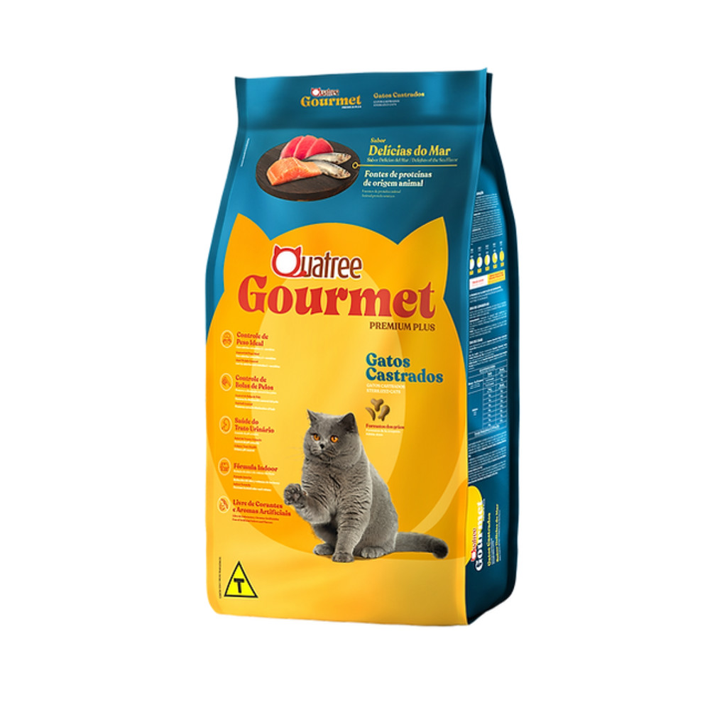 Ração Quatree Gourmet Gatos Castrados Delicias Do Mar 10.1kg em Oferta na Shopee
