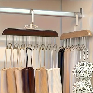 Cabide De Madeira Ondulado Multifuncional De Pendurar Roupas e Utensílios Com 8 Ganchos