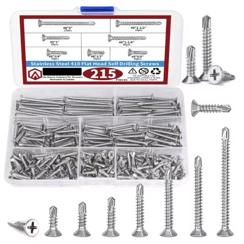 KIT 215 PARAFUSOS PHILIPS CHATA PLANA INOX AUTO BROCANTE