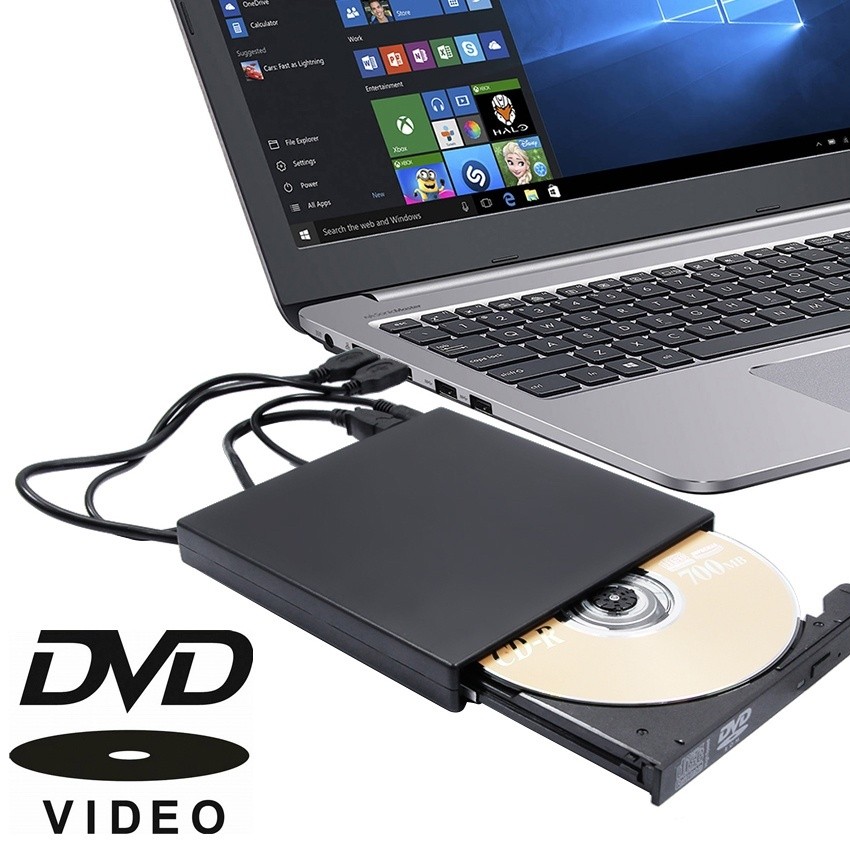 Leitor E Gravador Cd Dvd Externo Slim Preto Usb 3.0 P/ Pc em Oferta na Shopee