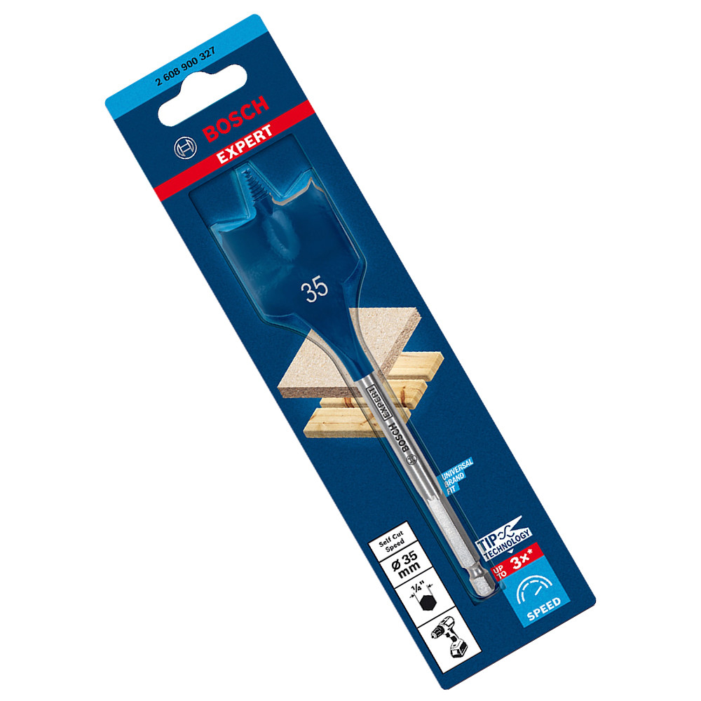 Broca Chata 35mm x 152mm para Madeira Bosch EXPERT Self Cut Speed em Oferta na Shopee