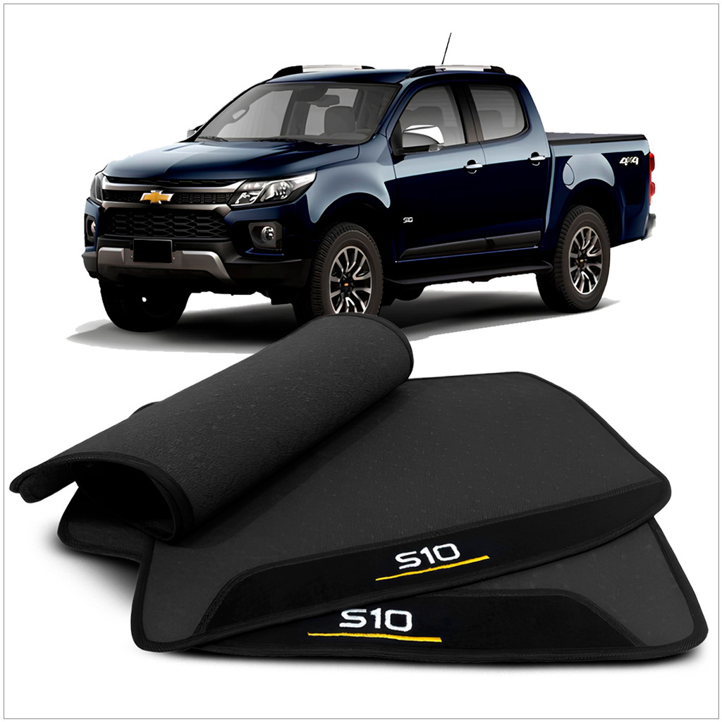 Tapete Emborrachado S10 Cab Dupla 2019 20 A 2024 Preto 3pçs Preto