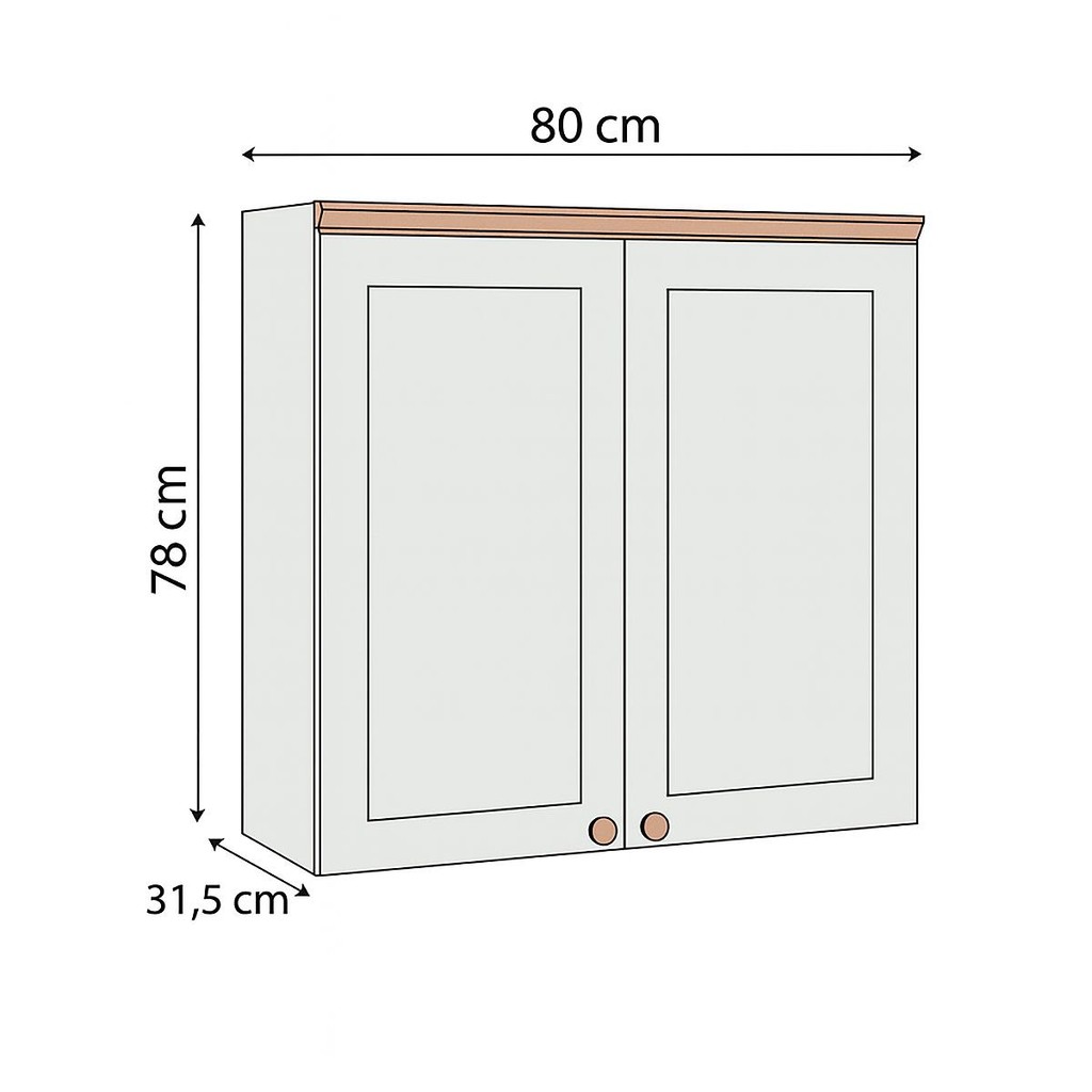 Detalhes do Armário de Cozinha Genialflex Iluminata Aéreo 80cm Hortelã