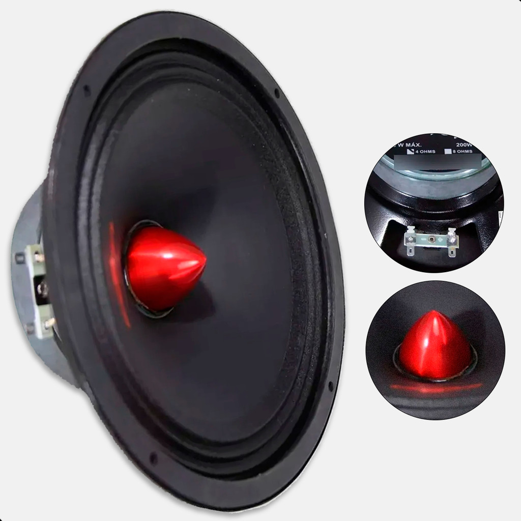 Alto Falante Mid Bass Unlike UNF81 200wrms 4 Ohms 8 Polegadas Potente Som Automotivo em Oferta na Shopee