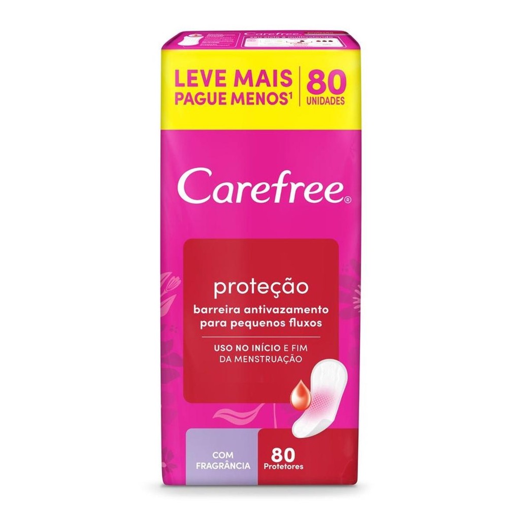 Protetor Diário Carefree Proteção com Perfume Leve 80 Pague 60 Unidades em Oferta na Shopee