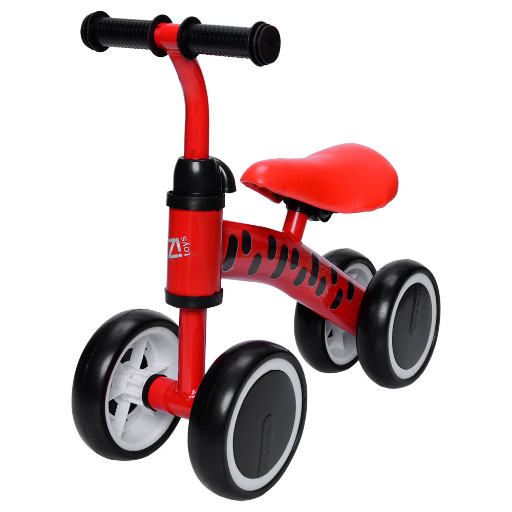 Bicicleta Equilíbrio Infantil 4 Rodas Sem Pedal Andador 25kg Vermelho Zippy Toys