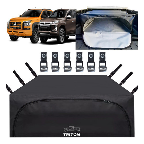 Bolsa Mitsubishi L200 Triton Caçamba Inteira Reforçada 733 Lts Premium Instala Sem Furar a Caçamba