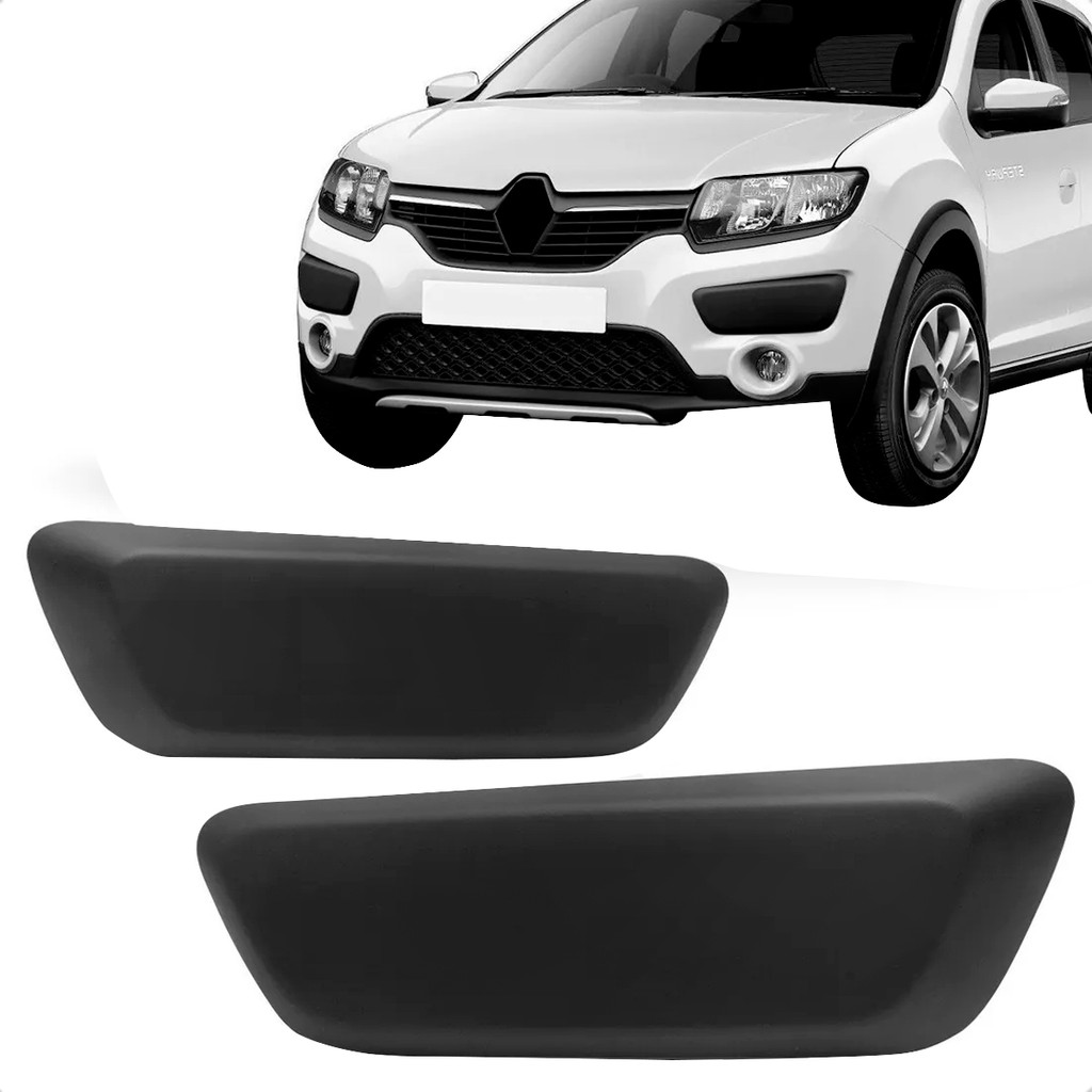 Par Moldura Parachoque Dianteiro Sandero Stepway 2015 2016 2017 2018 2019 Texturizado