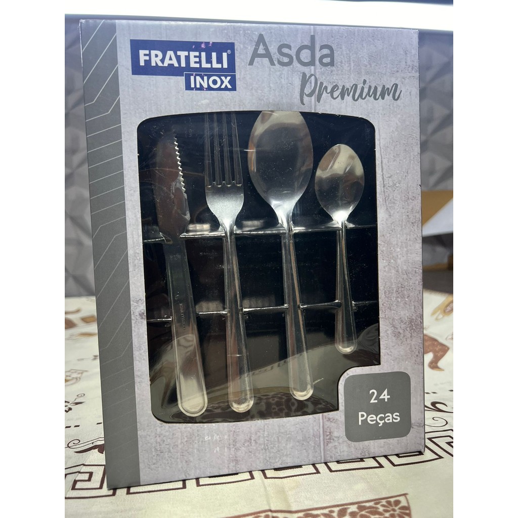Jogo de Talheres Inox 24 Peças – Conjunto Completo de Mesa Elegante e Resistente