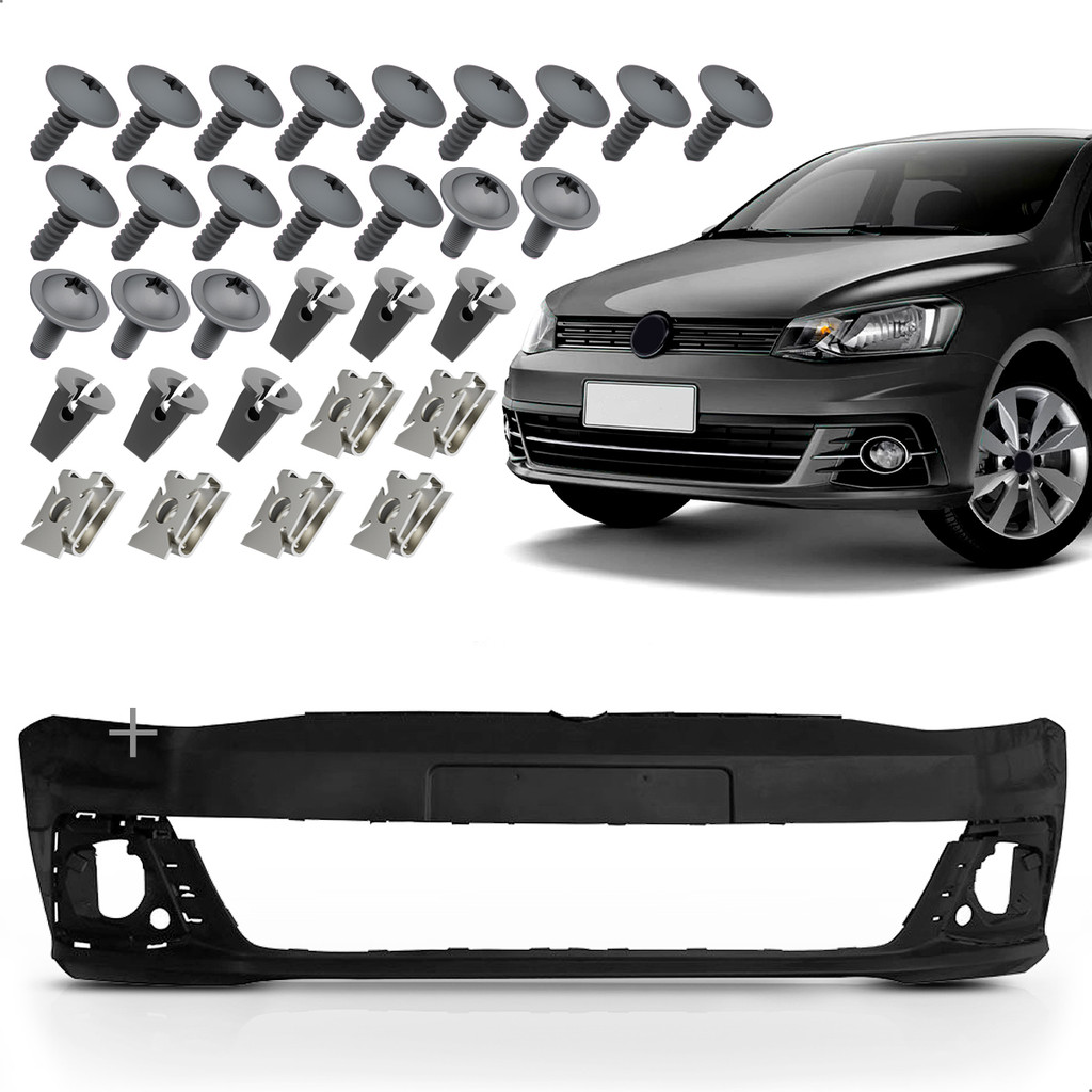 Parachoque Dianteiro Gol Voyage G7 2017 2018 Preto Liso + Kit Grampo Presilha em Oferta na Shopee