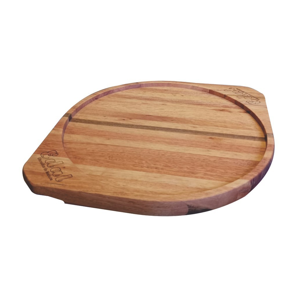 Prato para Pizza 43X56cm com canaleta e pegador 40cm