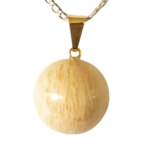 Colar Mini Disco Amazonita Pêssego Montagem Pino Prateado