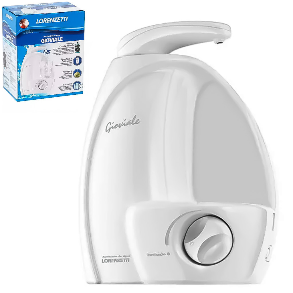 Purificador De Água Natural Gioviale Filtro E Torneira Branco Original Lorenzetti Livre De Cloro