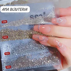 KIT 2880 peças Strass Cristal Cor Unhas e Artesanato