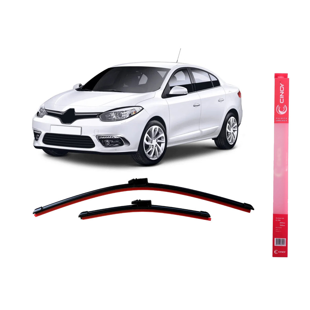Limpador Parabrisa Fluence 2011 2012 2013 2014 2015 Palheta Silicone Encaixe Original Especifico Cinoy Importado