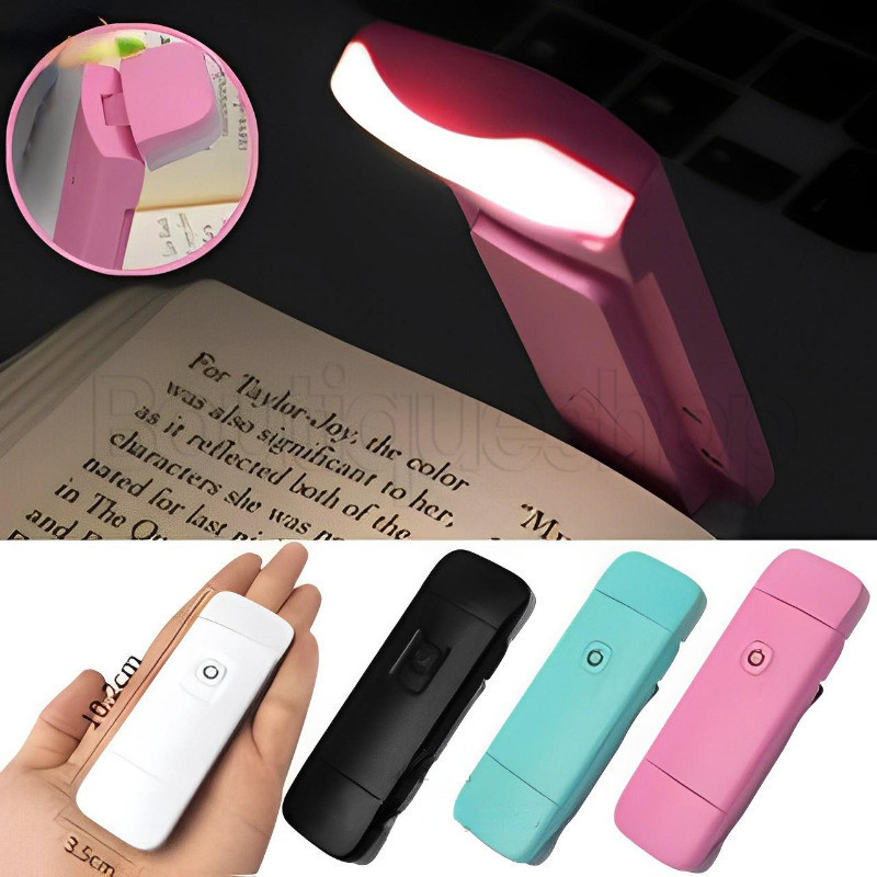 [Destaque] Luz De Leitura LED Com Clipe-Mesa Suporte Dobrável-Lâmpada Noturna Recarregável USB Silenciosa Para Dormir-De
