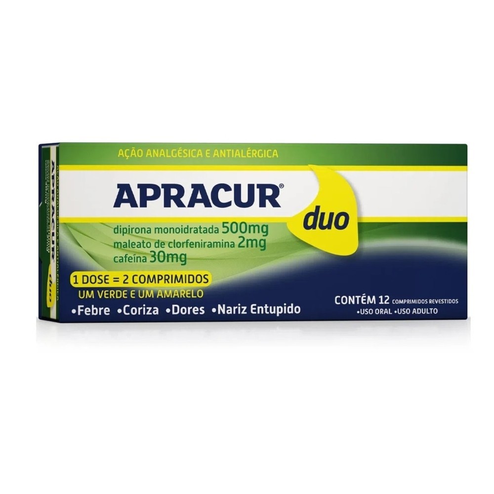Apracur Duo 12 Comprimidos Revestidos em Oferta na Shopee