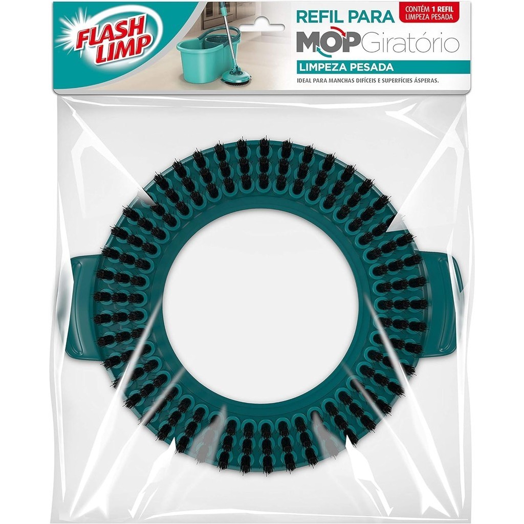 Refil Limpeza Pesada Para Mop Giratório Grande - Pro 3 Em 1 RMOP6308 Flash Limp