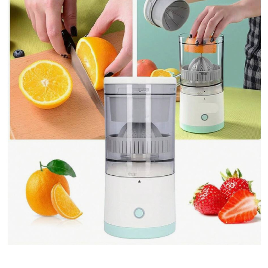 Espremedor Elétrico Laranja Limão Frutas 400ML Pra Fazer Sucos USB Recarregável Inox