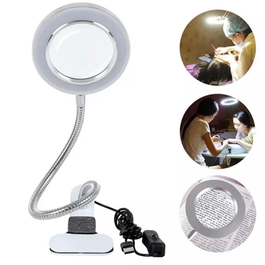 NOVO 2024 Lupa 8x Bancada Led Ring Light Mesa Manicure Estetica BEST Favourite Fashion （S26)