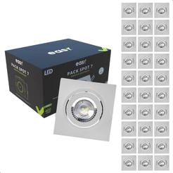 Kit 30 Spot Led 7W 6500K IP20 Embutir Quadrado Bivolt - Easy