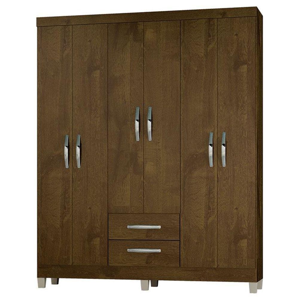 Guarda Roupa Casal Módena 6 Portas Malbec - Incorplac em Oferta na Shopee