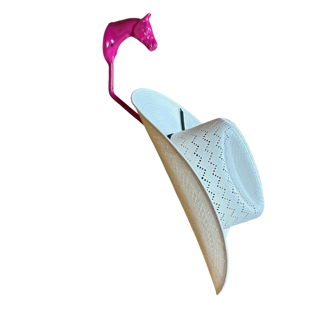 Suporte para chapéu de arco cabeça cavalo rosa pink organizador pendurador alumínio fundido para boné toalha guardanapo
