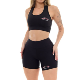 Conjunto Top e shorts Academia Feminino Boston em Oferta na Shopee