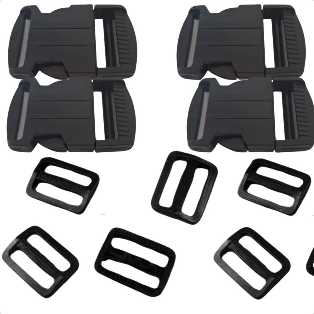 Kit 30 Fechos Engate Rápido 40mm Com 30 Reguladores Plástico