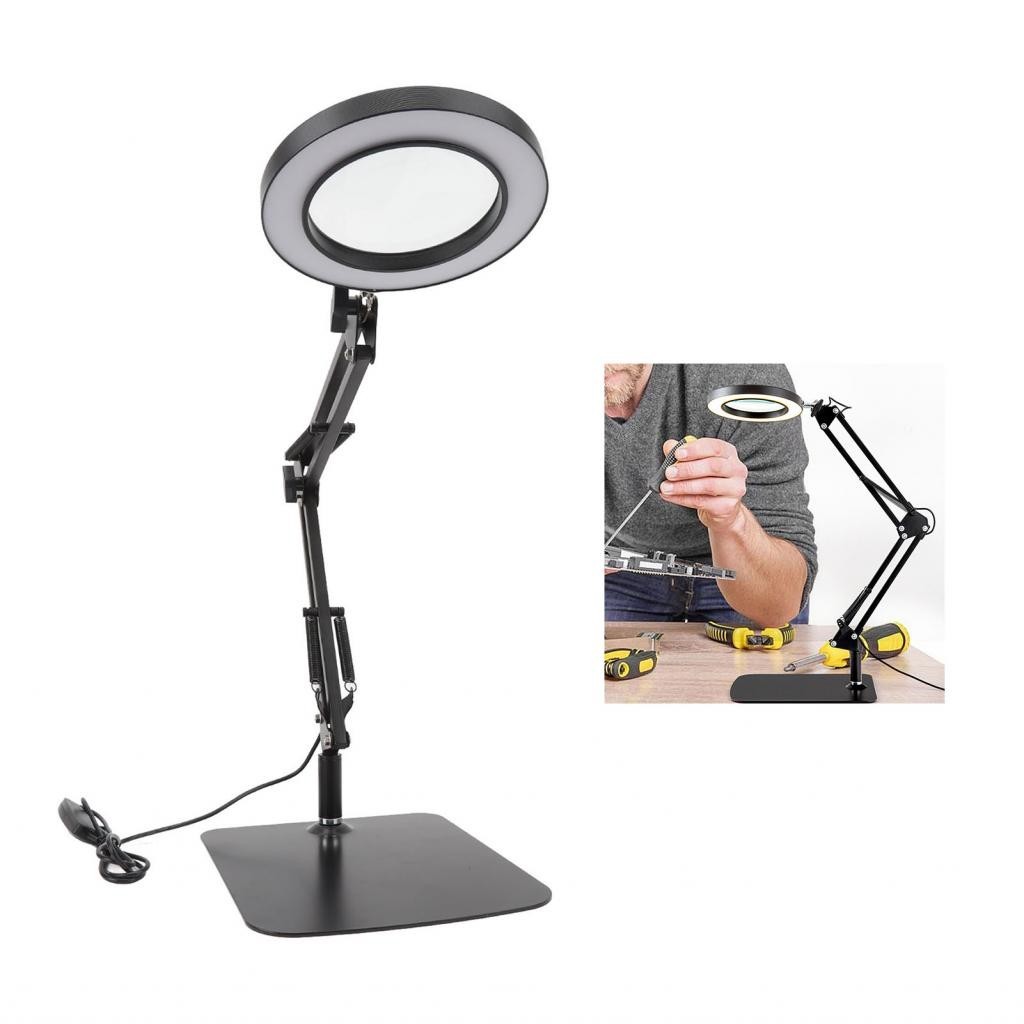 Ytytytytt Magnifying Lamp  5X Magnification 3 Color Temperatures LED Desk Adjustable Brightness 3000 To 6000K 1400