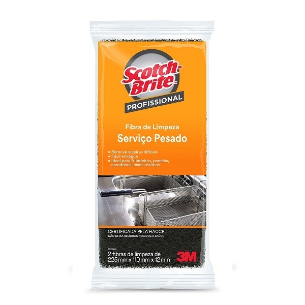 Fibra de Limpeza Serviço Pesado SCOTCH Brite 3M em Oferta na Shopee