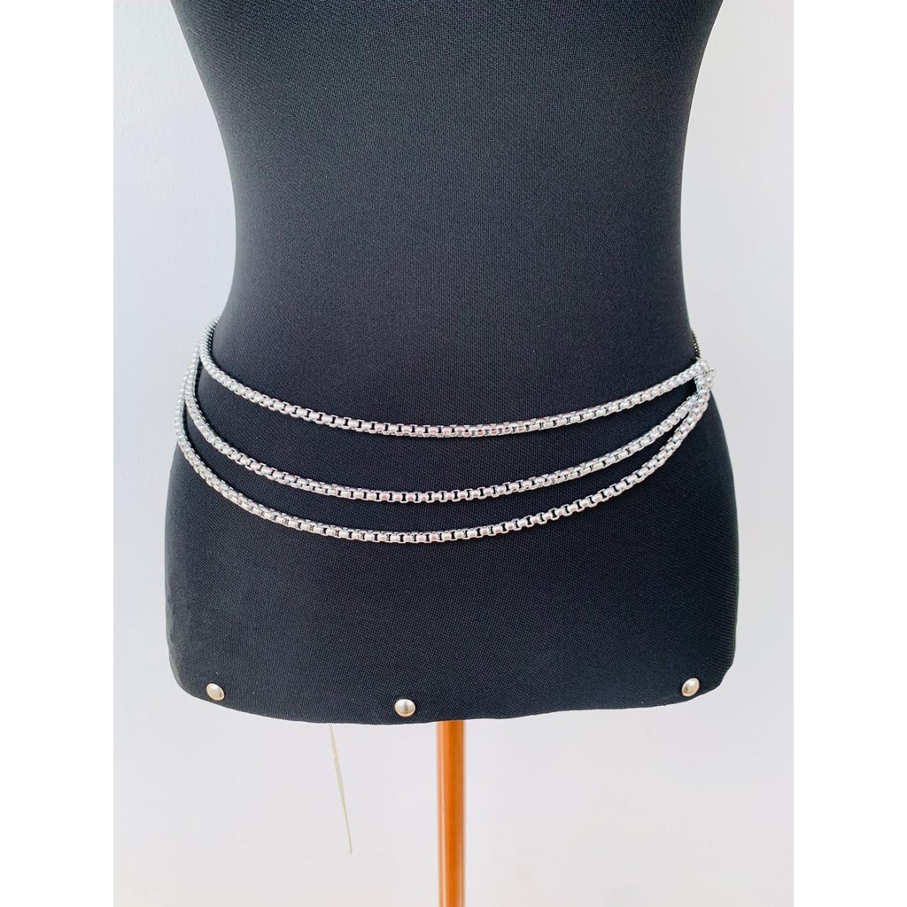 Cinto de correntes banhado Bodychain cinto triplo em camadas