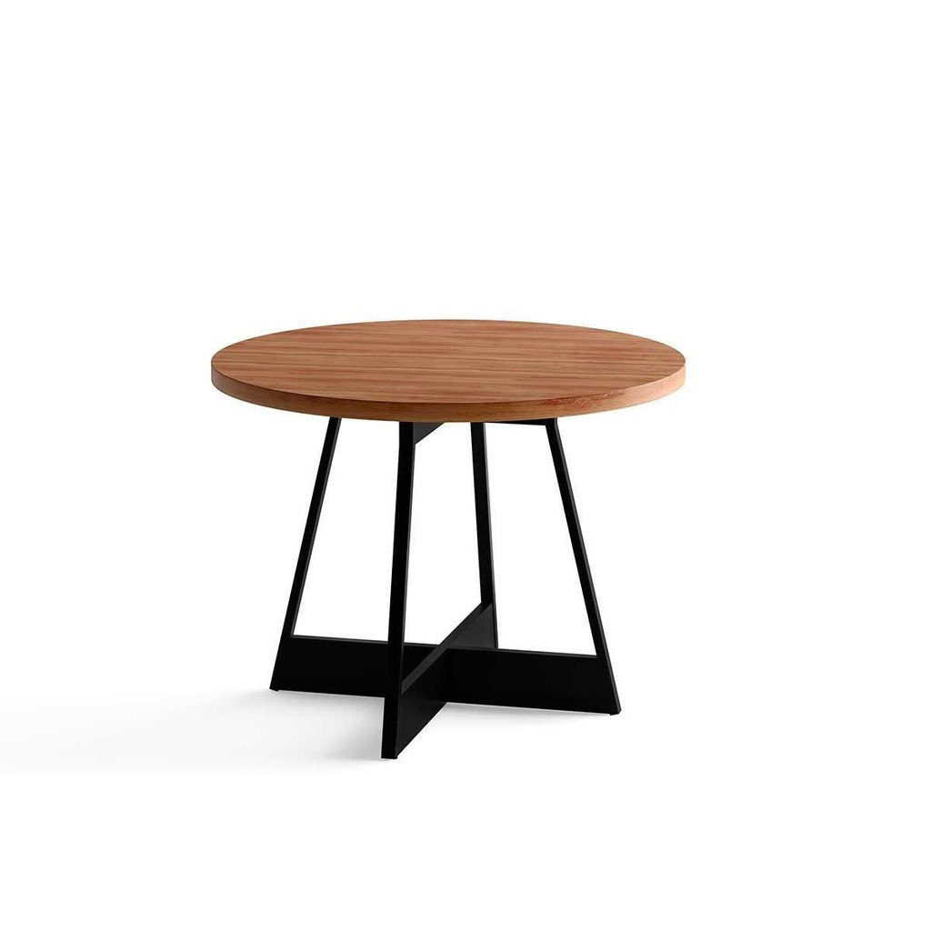 Mesa de Sala Jantar Átria 1594 Redonda Aço c/Tampo Madeirado Redondo 100cm Nogal/preto/preto - Carraro em Oferta na Shopee
