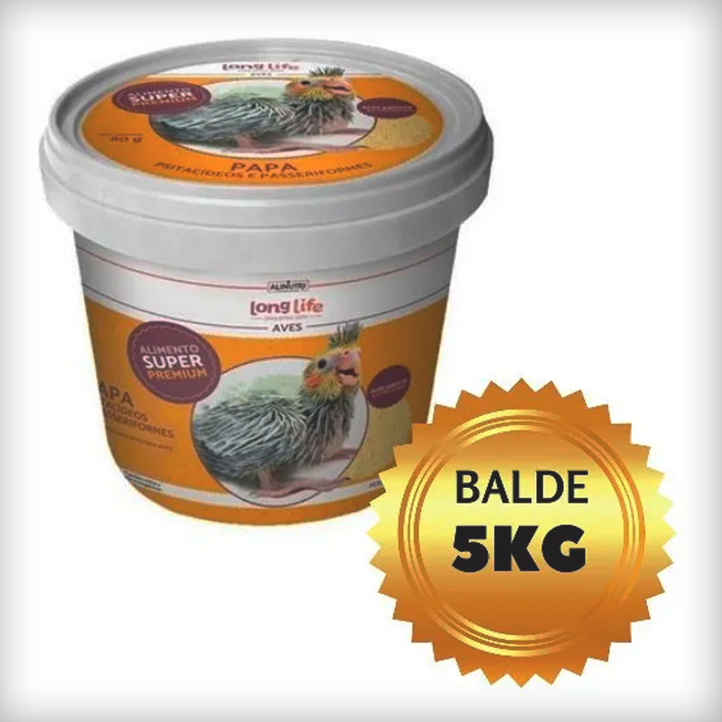 Ração Long Life Super Premium Papa para Filhotes de Aves - 5 Kg