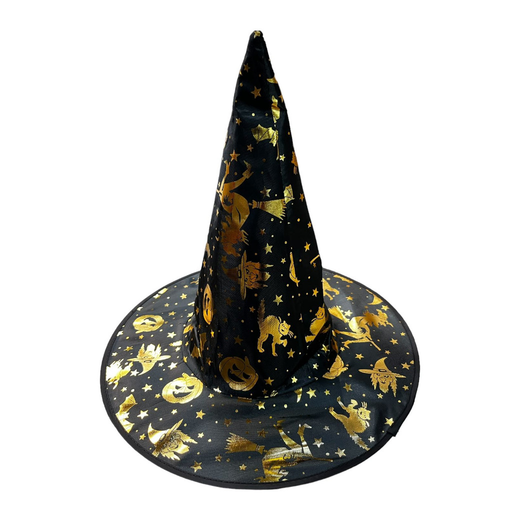Chapéu De Bruxa Halloween Estampado (Aranha Bruxa Morcego  GATO CAVEIRA)Festa Fantasia Acessorio Cosplay