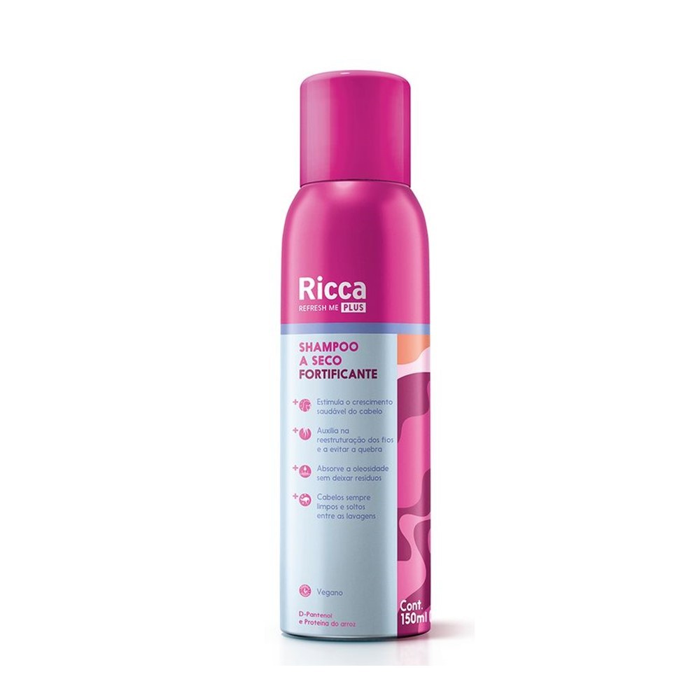 Kit 2 Shampoos a Seco Fortificante Reconstrução dos Fios Antioleosidade Ricca 150ml