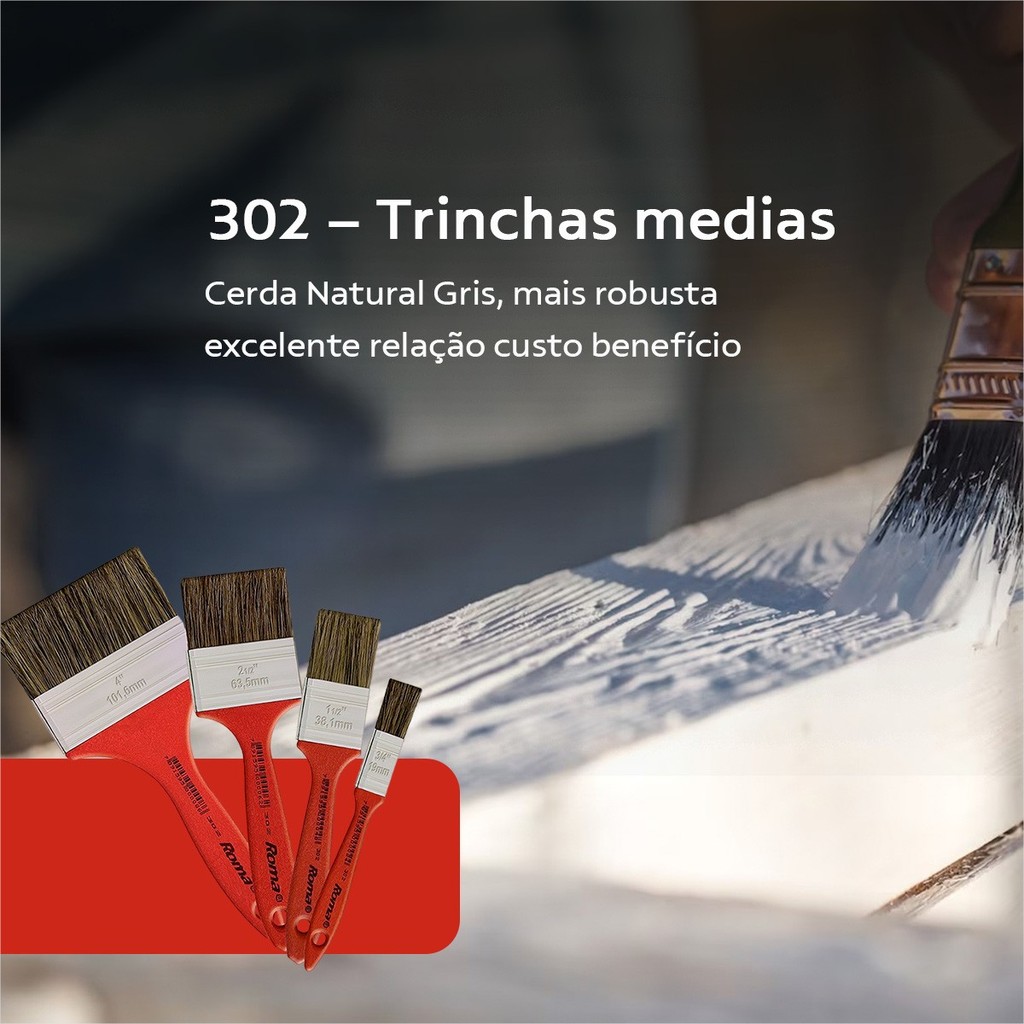 Trincha Pincel 302 Roma 1.1/2 Polegadas Kit C/2 Und · foto 2