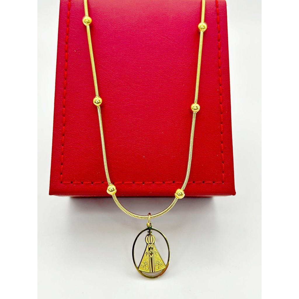 Escapulário Nossa Senhora Aparecida Em Aço Inox Colar Ouro E Prata em Oferta na Shopee