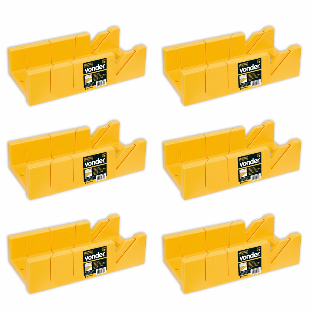 Kit 6 Caixas Meia Esquadria Plástica ABS Corte em 45º e 90º Marcenaria Carpintaria Bricolagem Vonder