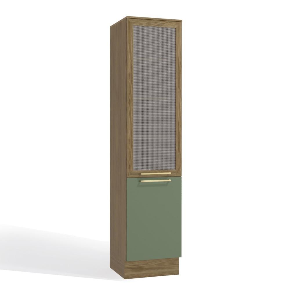Armário Paneleiro Simples com Tela Cozinha 240 x 50 cm 2 Portas 5 Prateleiras Marrom Madeira Verde em Oferta na Shopee