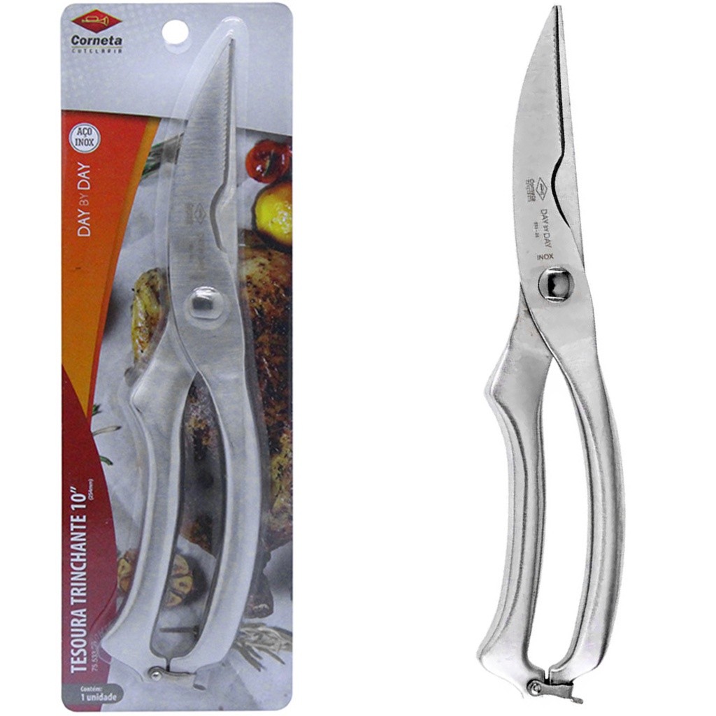 Tesoura Cozinha Inox Destrinchar Alimento Frango Ossos 25cm